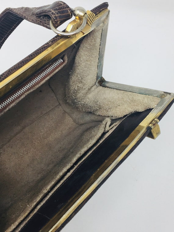 BEAUTIFUL Vintage 1940's Snakeskin Handbag - Love… - image 7