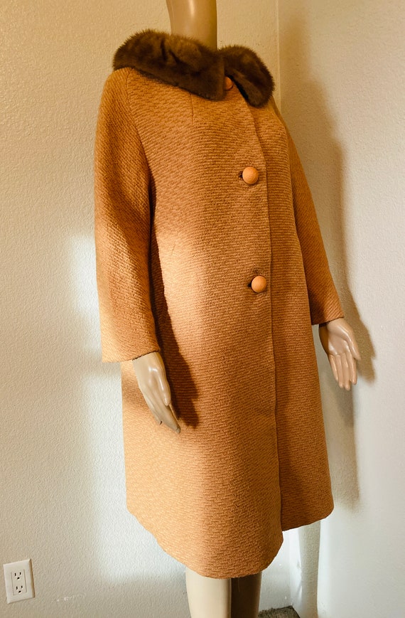 CUTE Vintage 1950's Coat With Furry Collar, Origi… - image 10