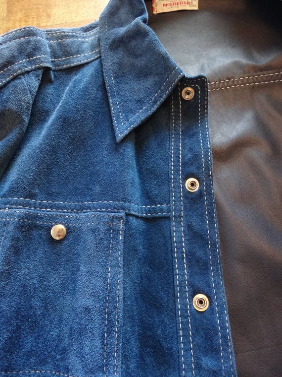 Mens Vintage 1960's Blue Suede Jacket Made By 'Mc… - image 7