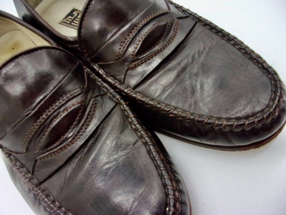NICE Pair Of Handmade Vintage 'Ennesi' Brown Leat… - image 5
