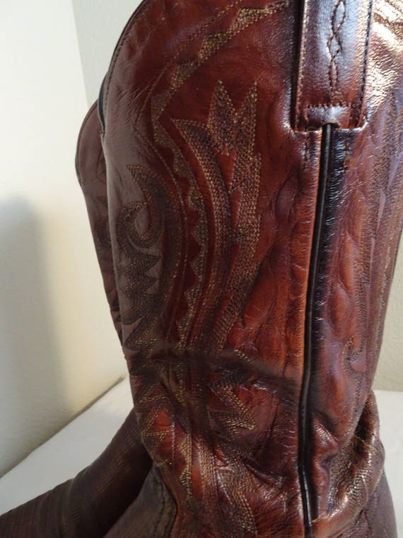 V BEAUTIFUL Vintage 'Dan Post' Cowboy Boots, Snak… - image 4