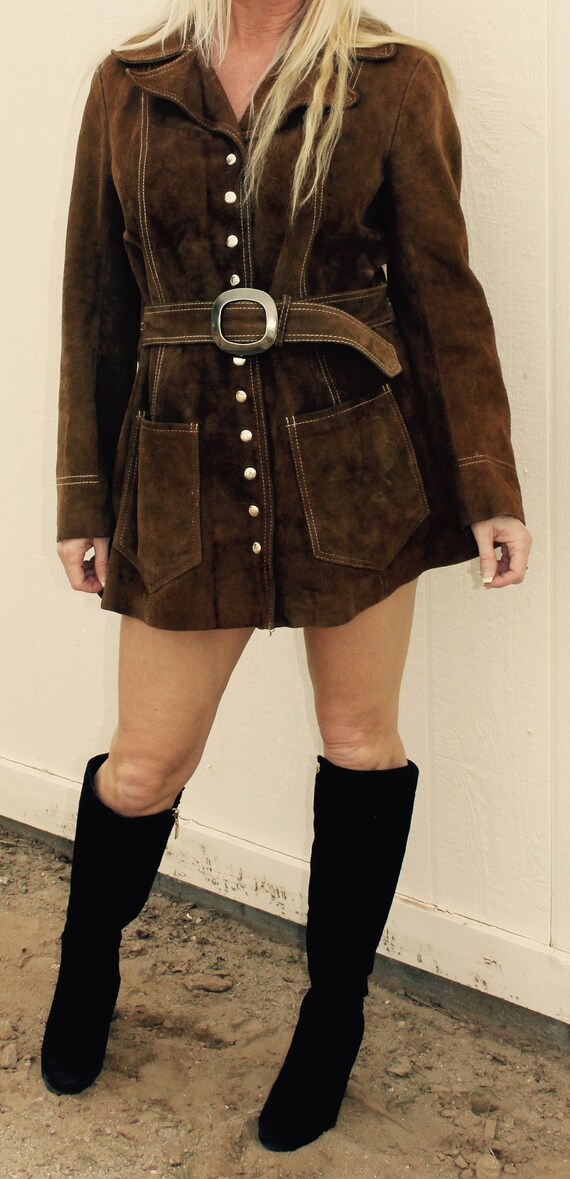 BEAUTIFUL Vintage 1960's Brown Suede Jacket, Origi