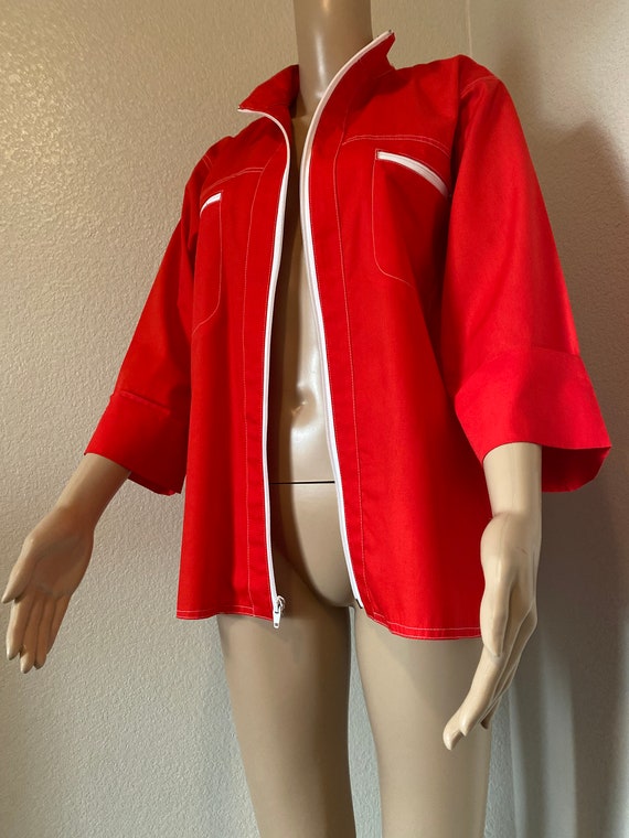 CUTE Vintage 1960's Red Jacket / Shirt Made In US… - image 10