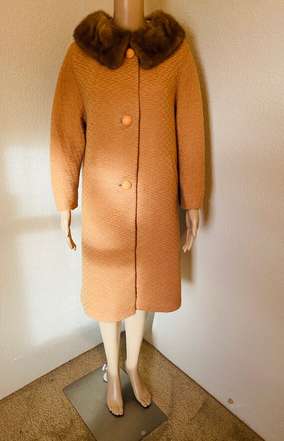 CUTE Vintage 1950's Coat With Furry Collar, Origi… - image 3