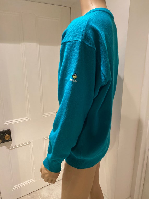 LOVELY Vintage 80's Turquoise Lambswool Jumper Ma… - image 5