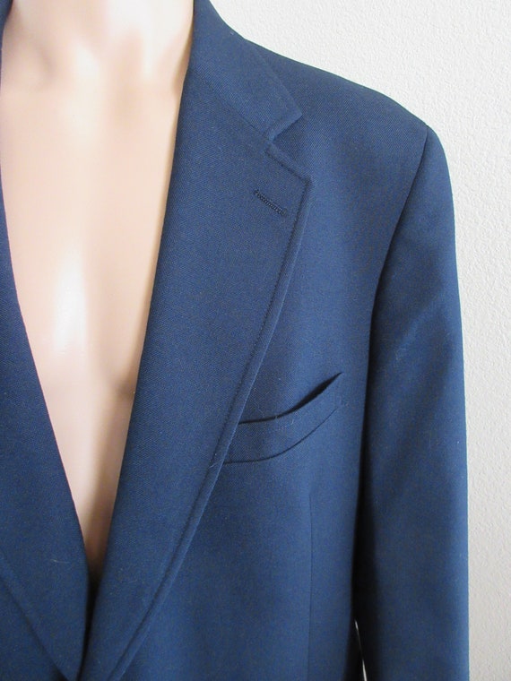 LOVELY Vintage 1980's Mens Navy Blue Blazer Made … - image 7