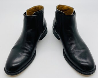 NICE Pair of Mens Black Leather Ankle Boots, Handmade In ITALY By 'Stamati Mastroianni', UK 5 - Great!!