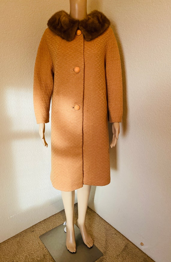 CUTE Vintage 1950's Coat With Furry Collar, Origi… - image 2