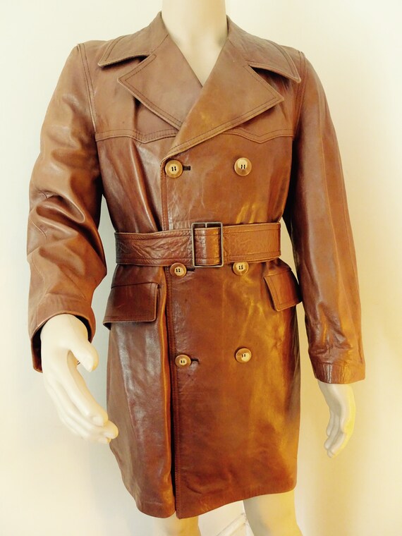 Beautiful Vintage 1960 S Mens Buckskin Leather Jacket Made Image 0