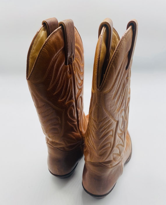 BEAUTIFUL Pair Of Tan Leather 'Tony Mora' Cowboy … - image 7