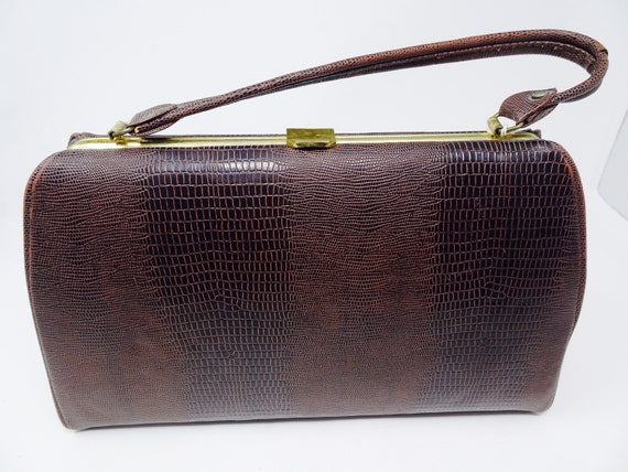 Vintage 1940's Snakeskin Handbag Made In The USA B