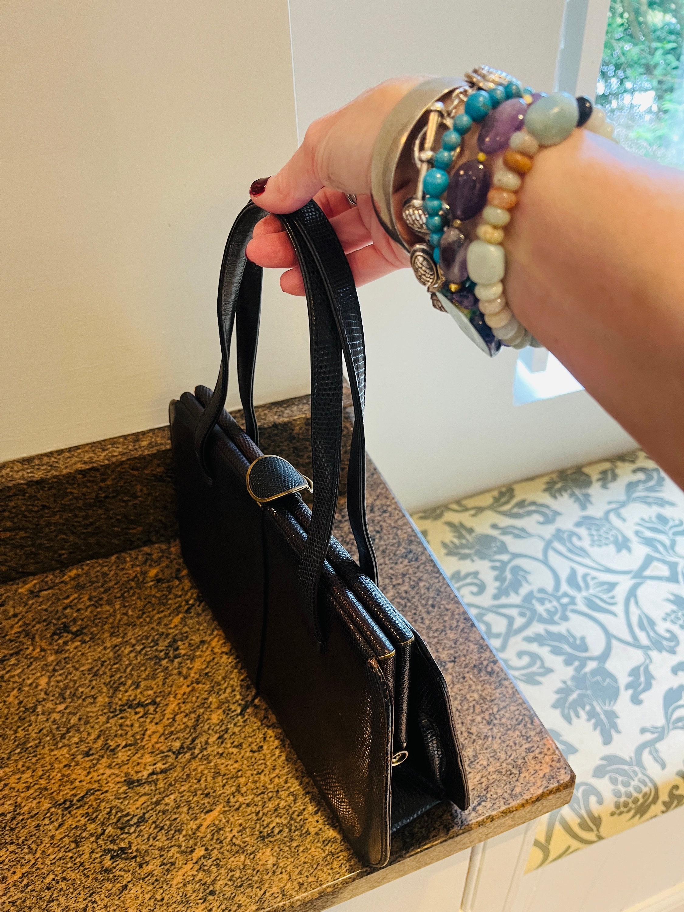 Beautiful Vintage 1950's 'jane Shilton' Leather Handbag, Made in