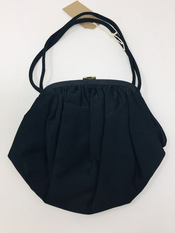 SWEET Little Vintage 1950's Black Evening Handbag… - image 1