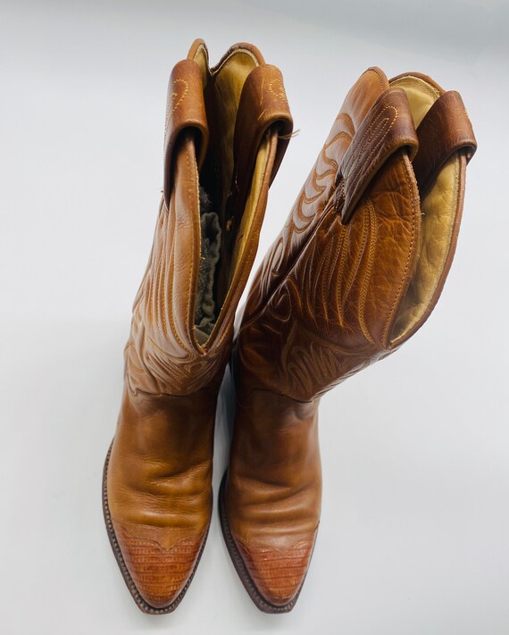 BEAUTIFUL Pair Of Tan Leather 'Tony Mora' Cowboy … - image 9