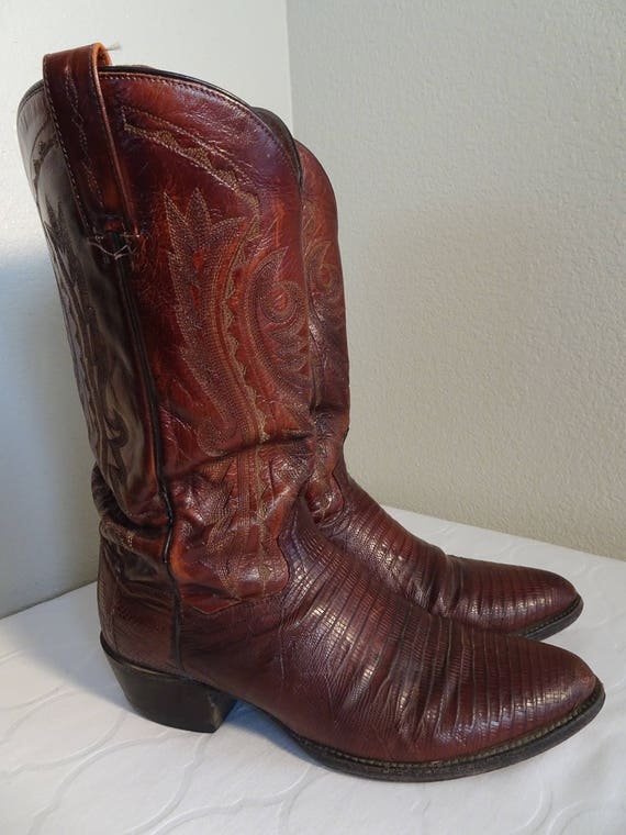 V BEAUTIFUL Vintage 'Dan Post' Cowboy Boots, Snak… - image 2