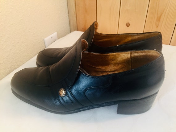 BEAUTIFUL Pair of Mens Black Leather Vintage 1960'