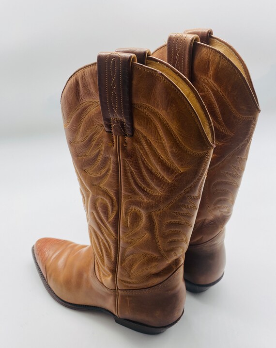 BEAUTIFUL Pair Of Tan Leather 'Tony Mora' Cowboy … - image 8