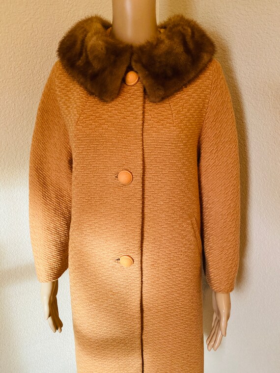 CUTE Vintage 1950's Coat With Furry Collar, Origi… - image 4
