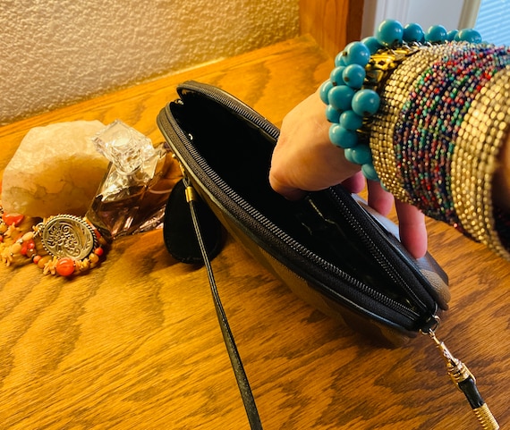 BEAUTIFUL Vintage Leather 1980's Handbag Made in USA by 'allan