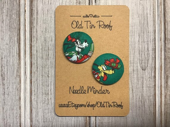 Goofy & Pluto 1-1/8 Fabric Needle Minders - Magnetic - Cross Stitch,  Needlework, Quilting, Embroidery, Sewing - Nanny Minder WIP