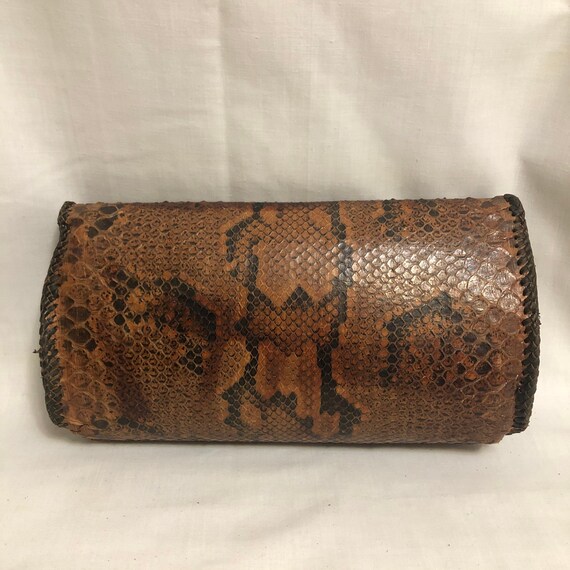 Vintage Brown Genuine Python Crossbody Bag, Dark … - image 3