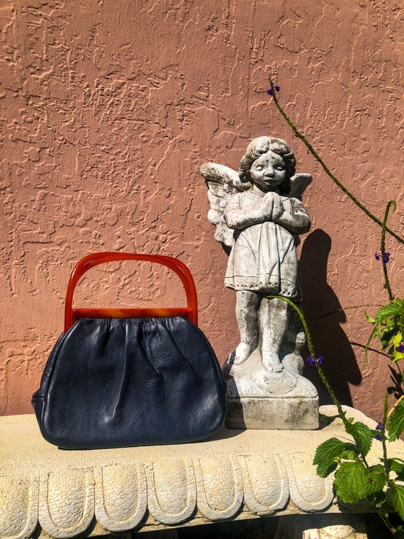 Ladies' Navy Coin Purse in Dream Leather - The Leather Locker