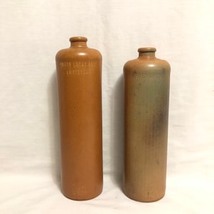 Vintage Antique Erven Lucas Bols Stoneware 1 Liter Gin Decanter Bottle, Mid Century Dutch Decanter Style Vase, Antique Danish Stoneware
