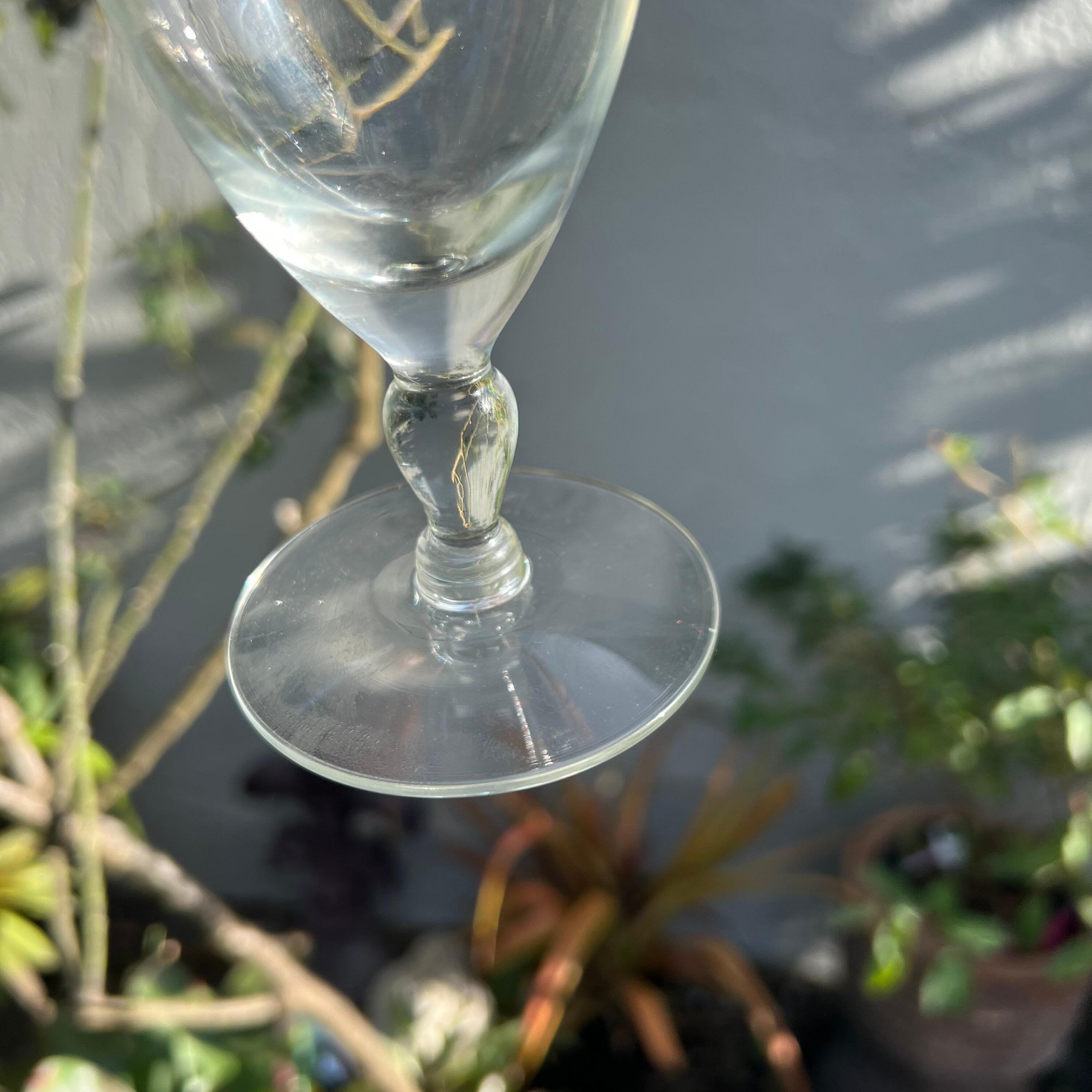 11 Vintage Clear Floral Etched Wine Glasses & Water Cups, Mid