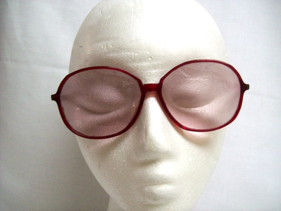 Vintage Silhouette Red Big Round Sunglasses C 556… - image 2