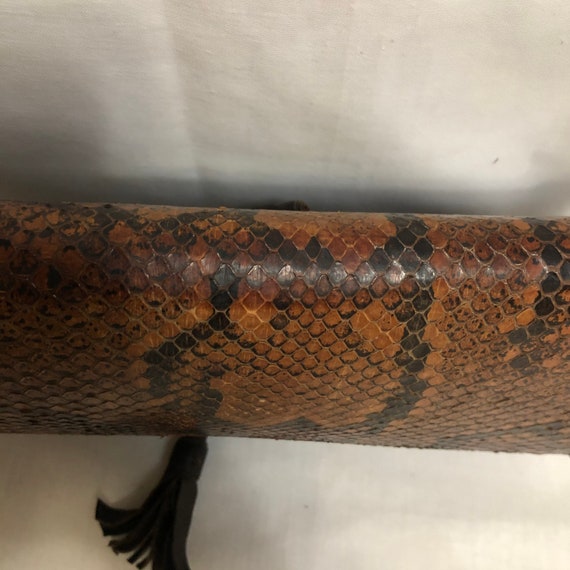 Vintage Brown Genuine Python Crossbody Bag, Dark … - image 7