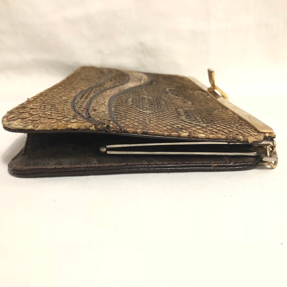 Natural Python Clutch with Gold Chain, Beige Snak… - image 3