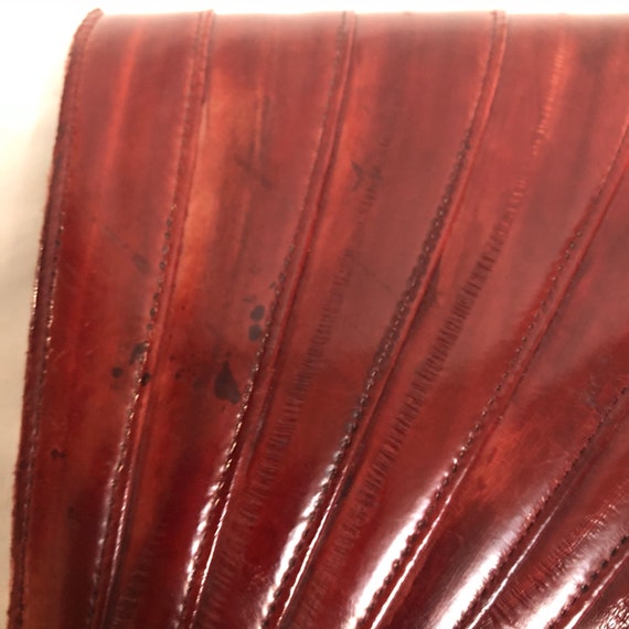 Vintage Deep Red Eel Skin Purse | Burgundy Eelski… - image 7