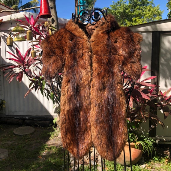 Vintage Brown Mink Fur Collar, Vintage Hollywood S