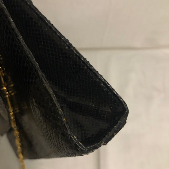 Vintage Black Snakeskin Baguette Bag | Black Pyth… - image 7