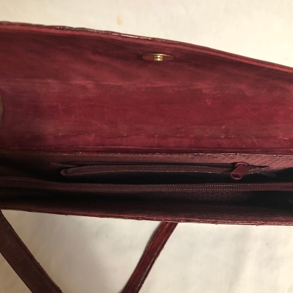 Vintage Deep Red Eel Skin Purse | Burgundy Eelski… - image 10