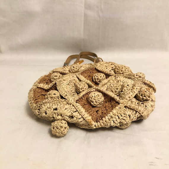 Vintage Mini Straw Hobo Bag, Wicker Handbag, Wove… - image 5