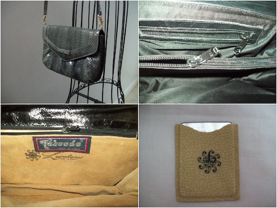 Vintage Lucalsax Genuine Python Clutch | Murky Gr… - image 3