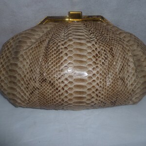 Las VENTAS eran 95, ¡ahora 75! Bolso de mano vintage tipo cartera con diseño de serpiente y pitón, de Morris Moskowitz