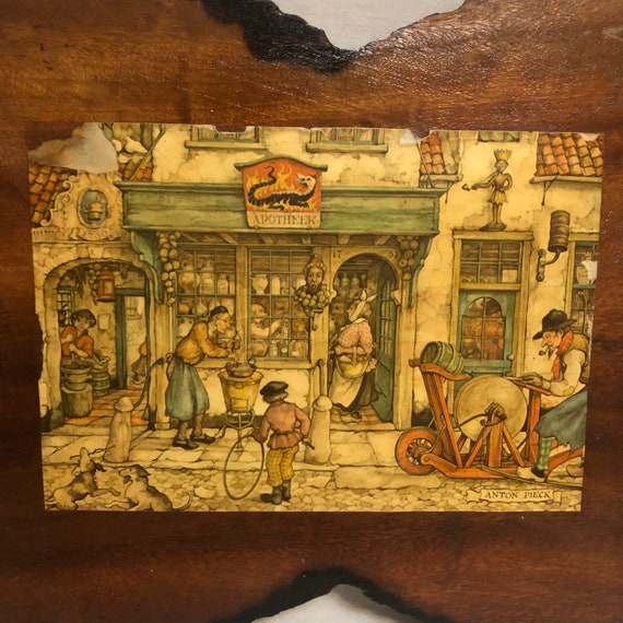 Vintage Anton Pieck Apotheek Print Wall Art, Mid Century Home