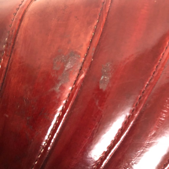 Vintage Deep Red Eel Skin Purse | Burgundy Eelski… - image 6