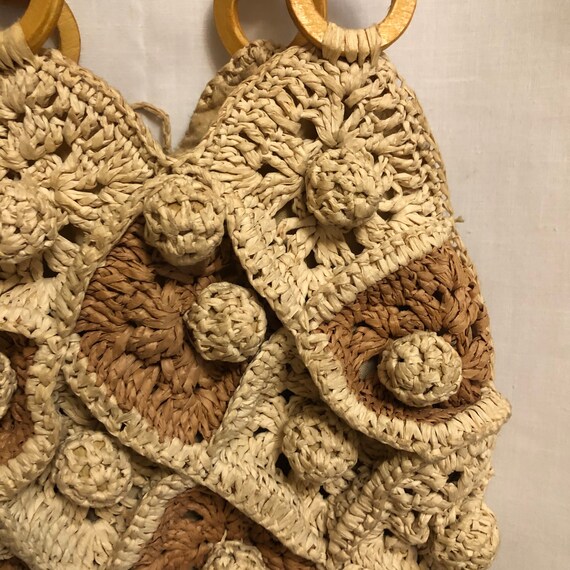 Vintage Mini Straw Hobo Bag, Wicker Handbag, Wove… - image 7