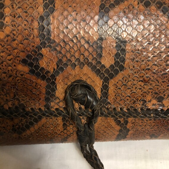Vintage Brown Genuine Python Crossbody Bag, Dark … - image 9