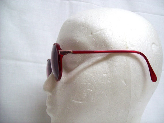 Vintage Silhouette Red Big Round Sunglasses C 556… - image 3
