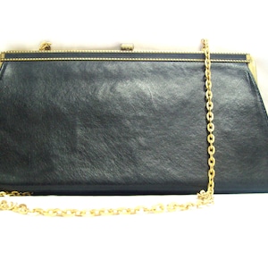 Navy Blue Leather Clutch / Dusty Midnight Blue Leather Purse Shoulder Bag / Distressed Dark Blue Leather Evening Clutch