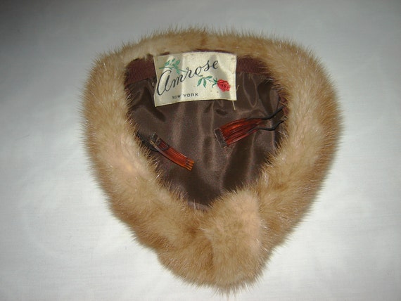 Vintage 1930s Caramel Mink Fur Hat by Amrose New York - Etsy display picture 1