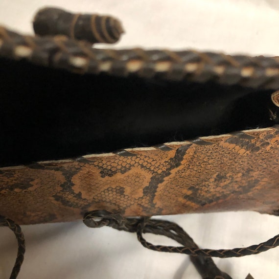 Vintage Brown Genuine Python Crossbody Bag, Dark … - image 10