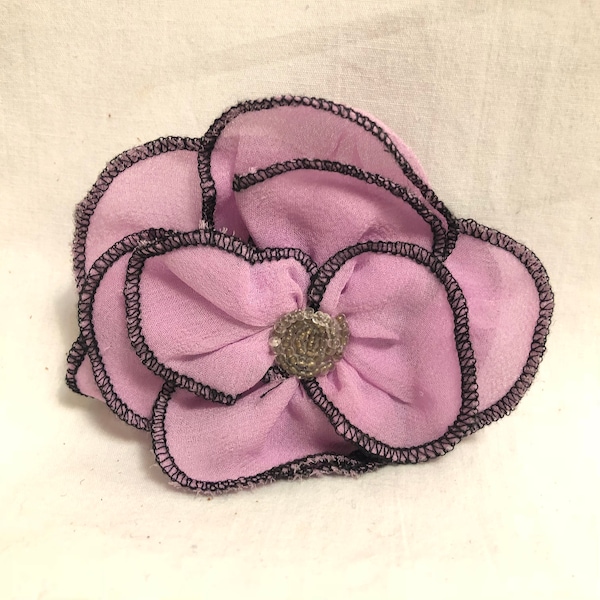 Pink Flower Brooch | Purple Ruffle Brooch | Floral Pin | Purple Floral Brooch | Fabric Flower Brooch | Big Flower Pin | Purple Flower