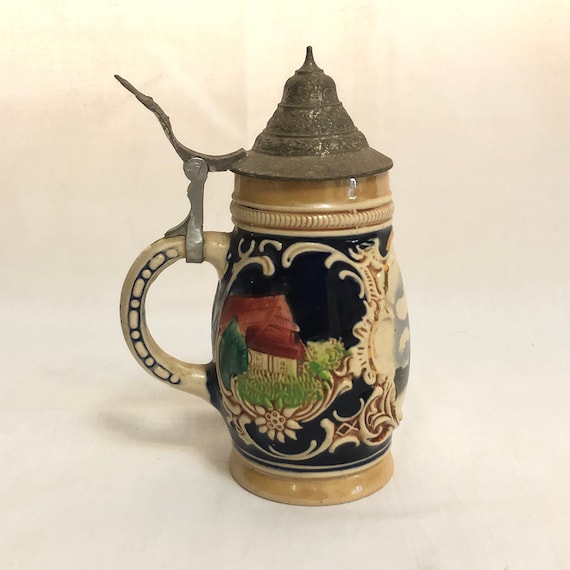 Vintage DBGM Small German Beer Stein, Bruxelles Brussels Mini