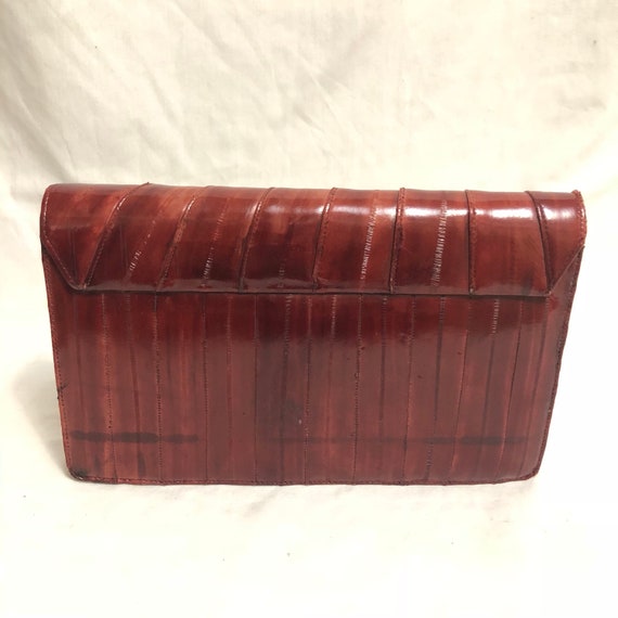 Vintage Deep Red Eel Skin Purse | Burgundy Eelski… - image 2