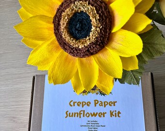 Crepe Paper Sunflower Kit - An imaginative gift for someone special, perfect for Christmas